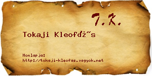 Tokaji Kleofás névjegykártya